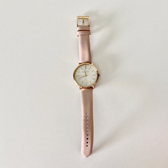 MICHAEL KORS Gold Tone and Pink Leather Watch - Picture 4 of 9
